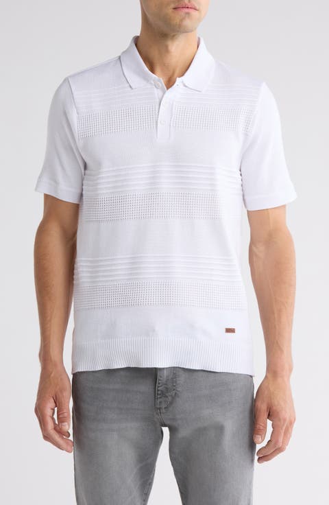 Worden Textured Stripe Polo Sweater