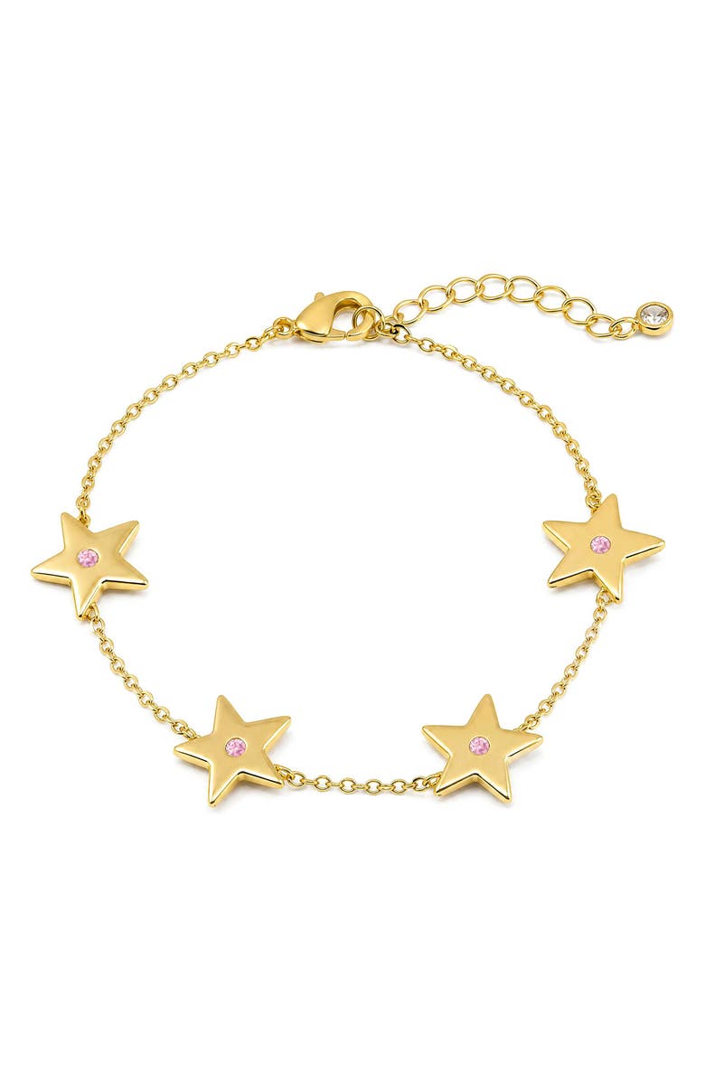 Lily Nily Kids' Cubic Zirconia Star Bracelet, Main, color, Gold