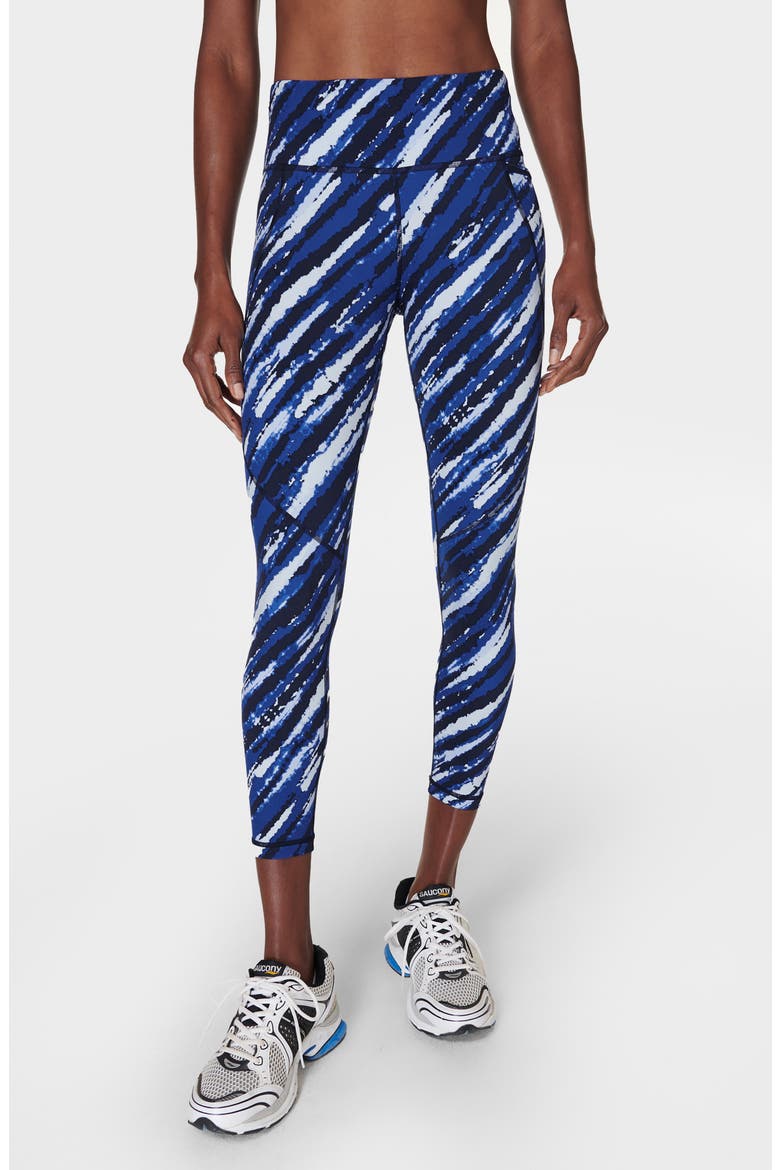 Power Pocket Workout Leggings, Main, color, BLUE SHIBORI STRIPE PRINT