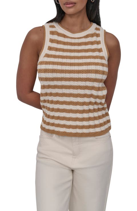 Stripe Rib Knit Sleeveless Top
