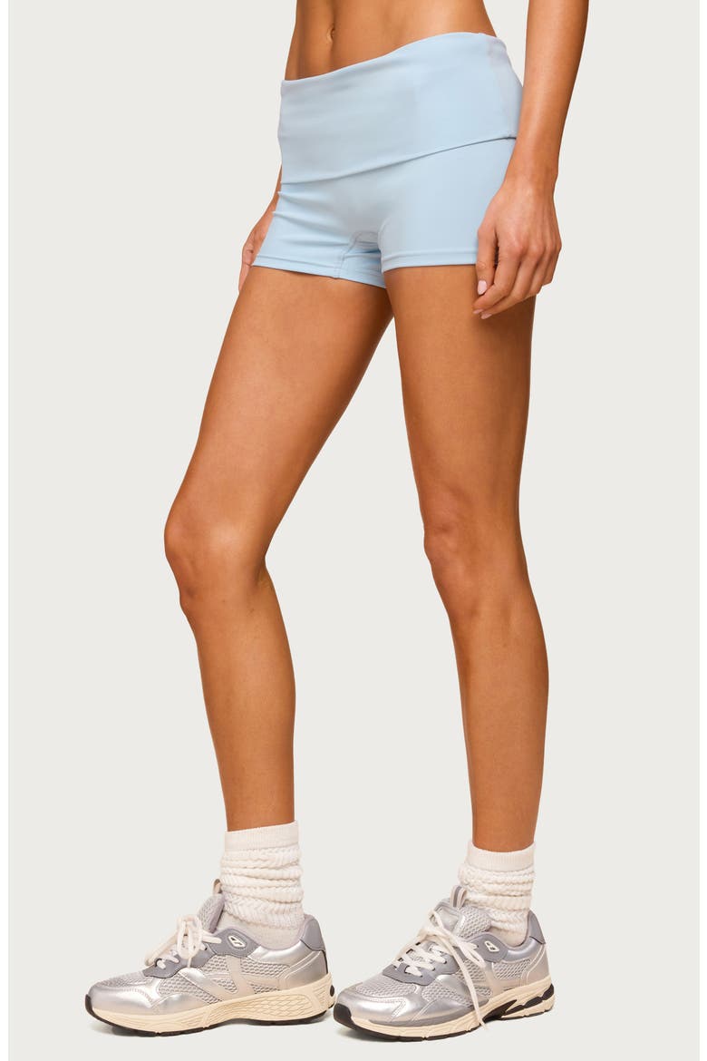Soraia Foldover Bike Shorts, Alternate, color, LIGHT BLUE