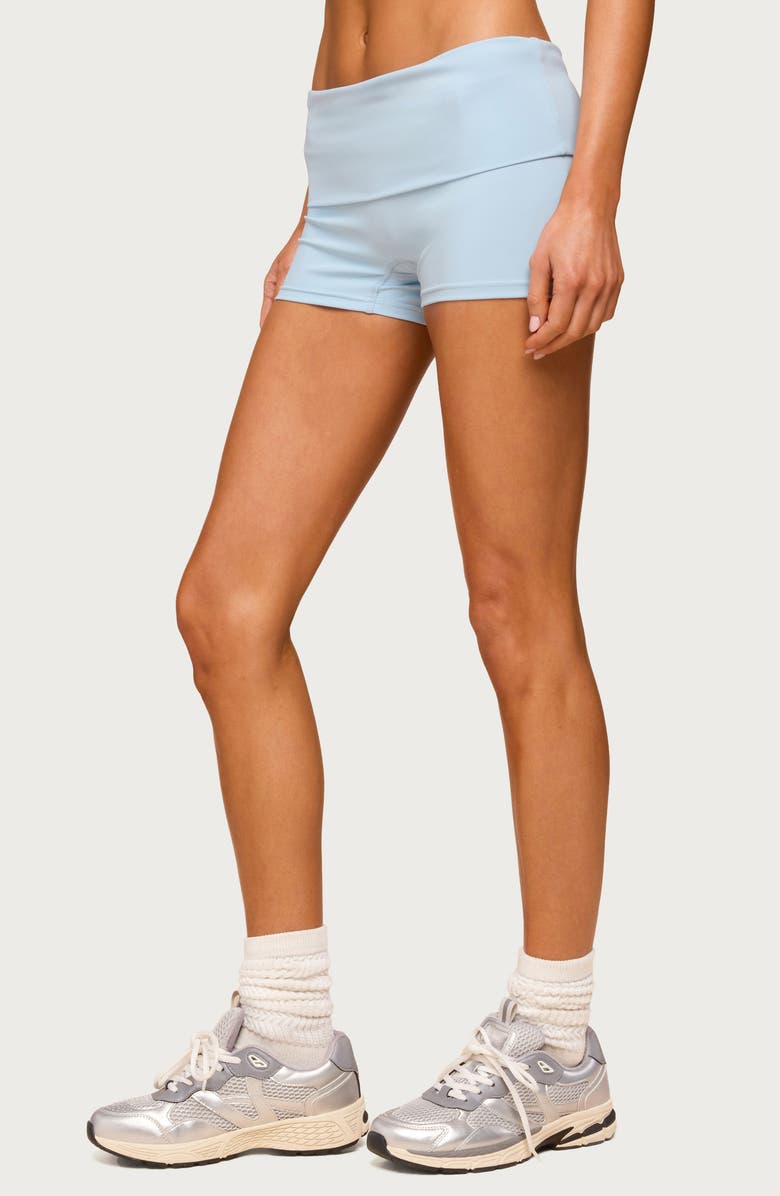 EDIKTED Soraia Foldover Bike Shorts, Alternate, color, 