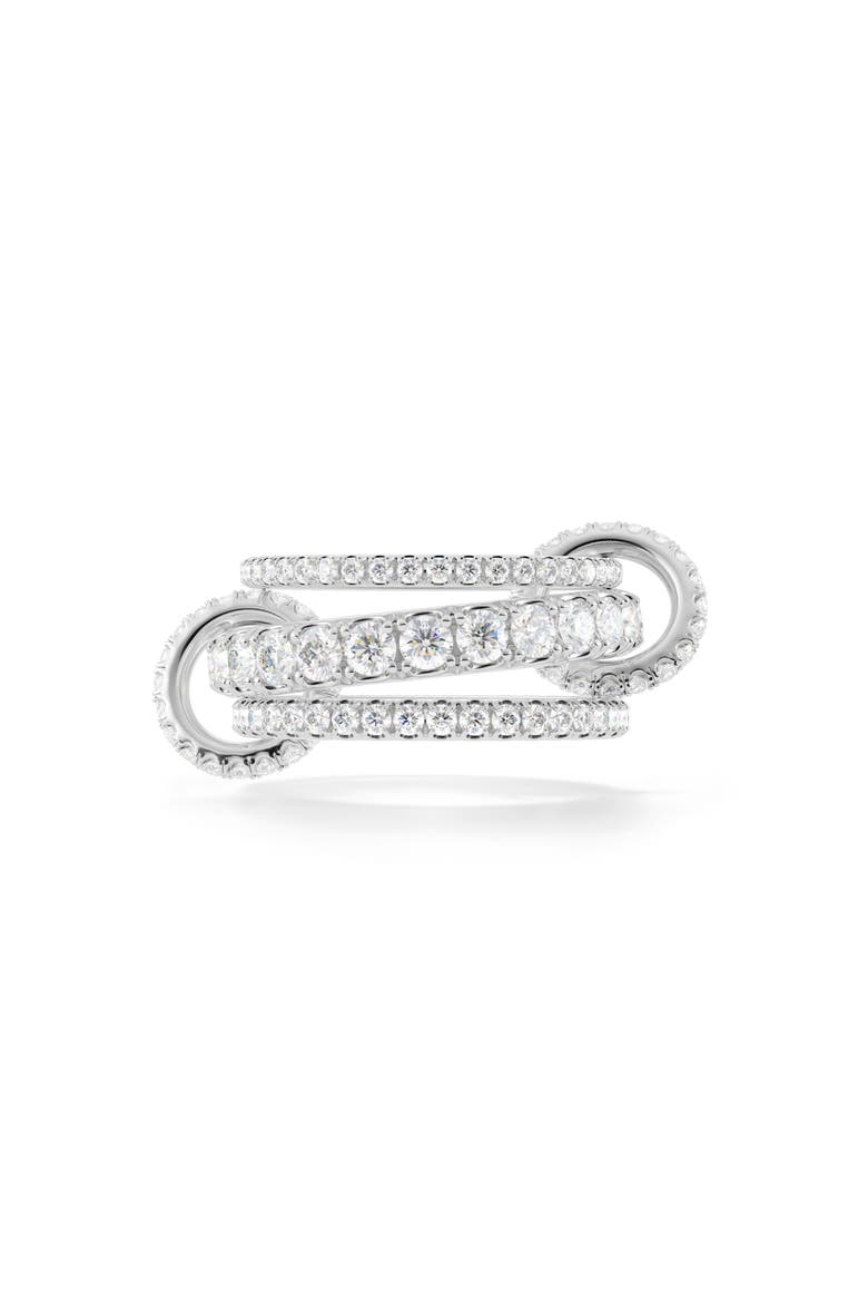 Junia Diamond Pavé Linked Stack Ring, Main, color, WHITE
