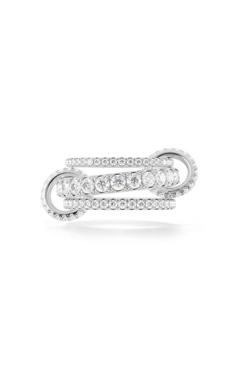 Junia Diamond Pavé Linked Stack Ring
