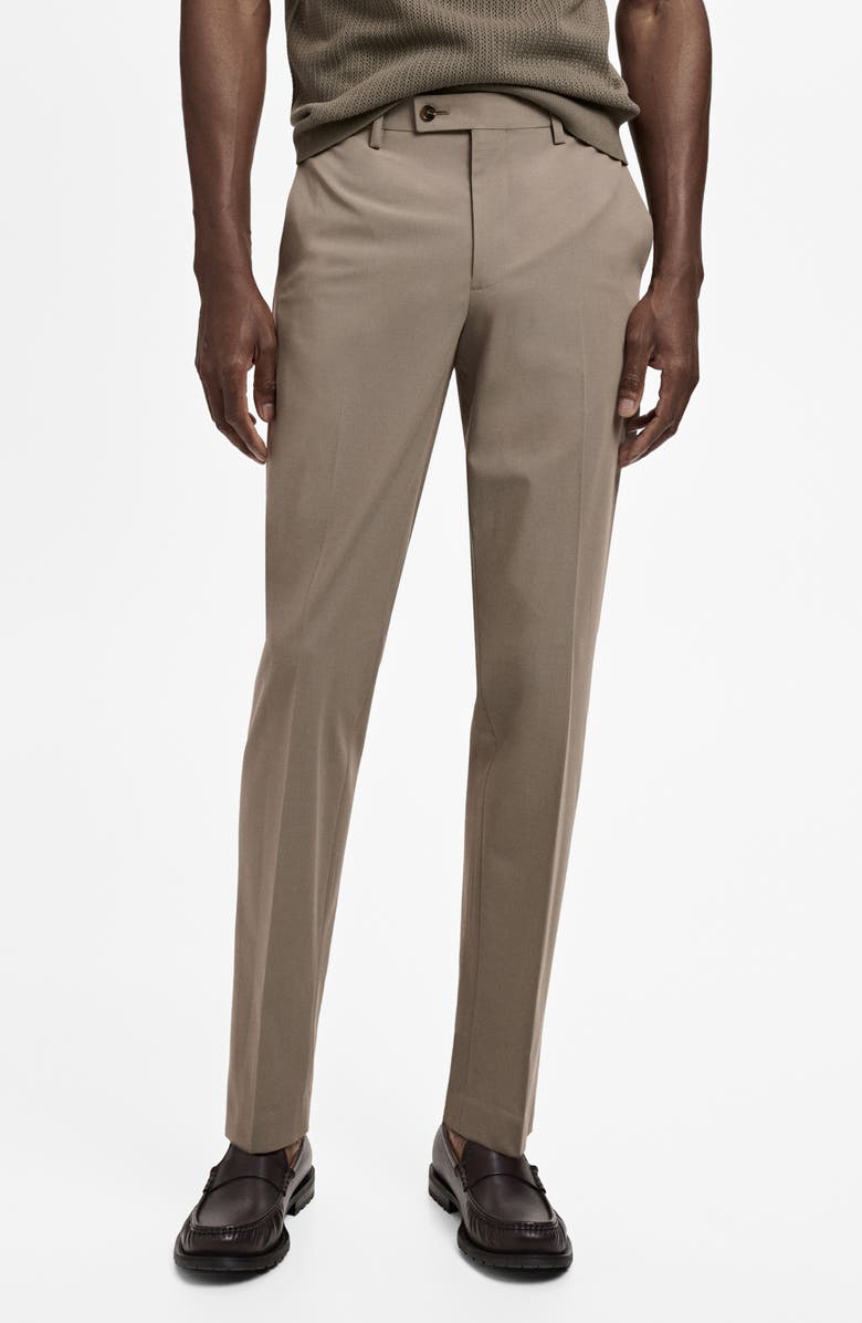 MANGO Milan Slim Fit Suit Pants, Main, color, Mink Grey