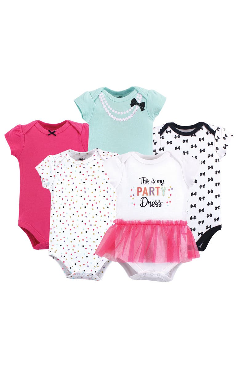 Little Treasure 5Pk Bodysuits, Main, color, Party Dress