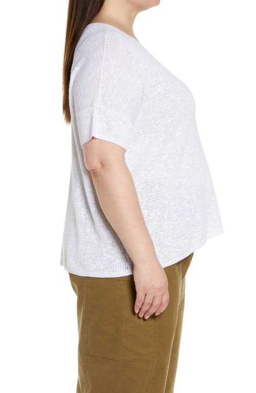 Eileen Fisher Short Sleeve Organic Linen & Organic Cotton Sweater