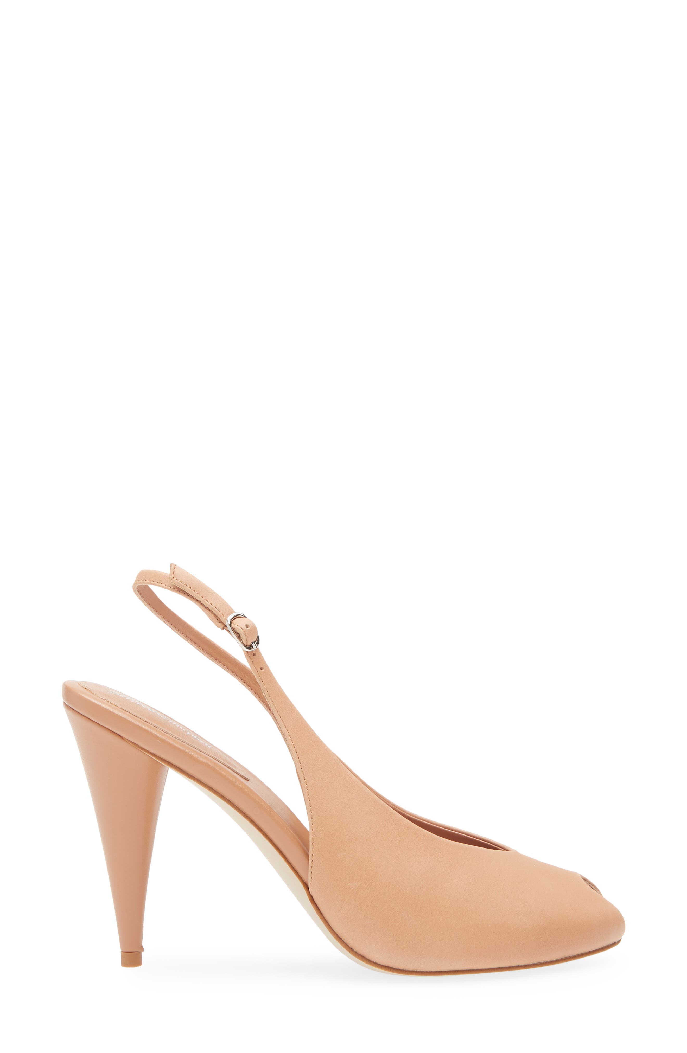 Jeffrey Campbell Snoah Slingback Peep Toe Pump, Alternate, color, Tan