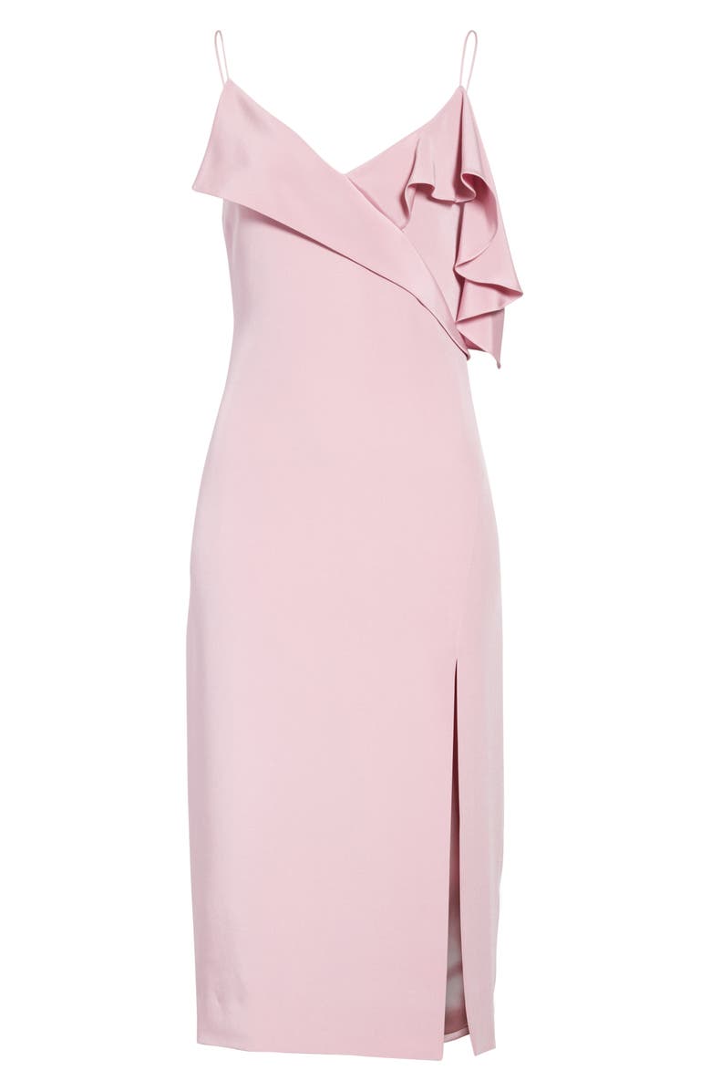 CUSHNIE et Ochs Asymmetrical Ruffle Silk Dress, Alternate, color, 