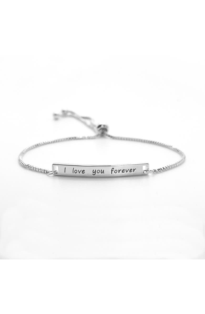 Donatello Gian "I Love You Forever" Adjustable Bracelet, Main, color, Silver