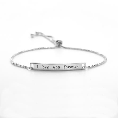 Donatello Gian "i Love You Forever" Adjustable Bracelet In Silver