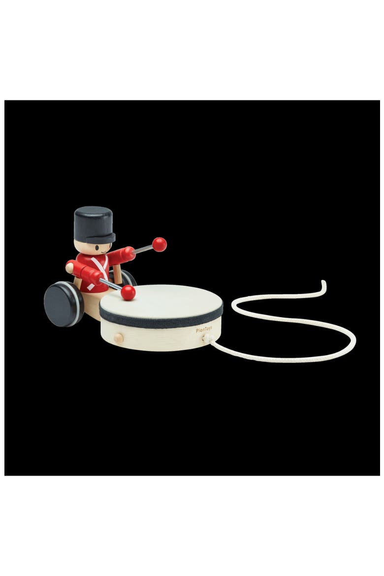 Drummer Pull Along Toy, Alternate, color, RED