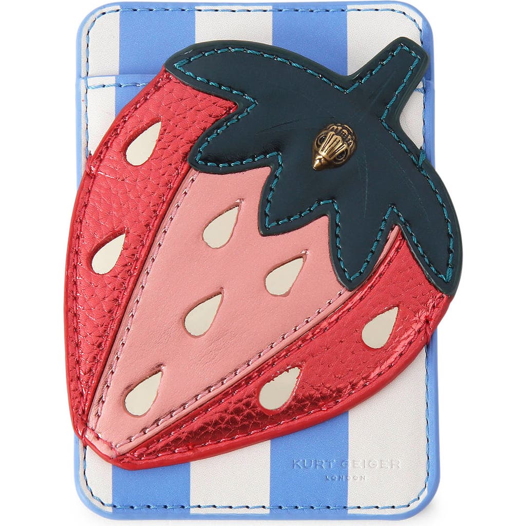 Kurt Geiger London Strawberry Magnetic Card Case In Open White