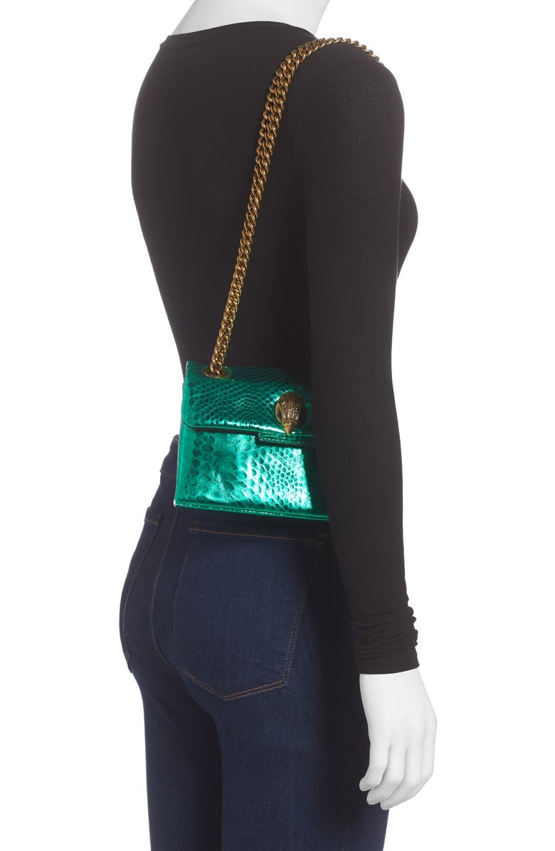 Kurt Geiger London Rainbow Shop Mini Kensington Metallic Snake Embossed Leather Crossbody Bag, Alternate, color,