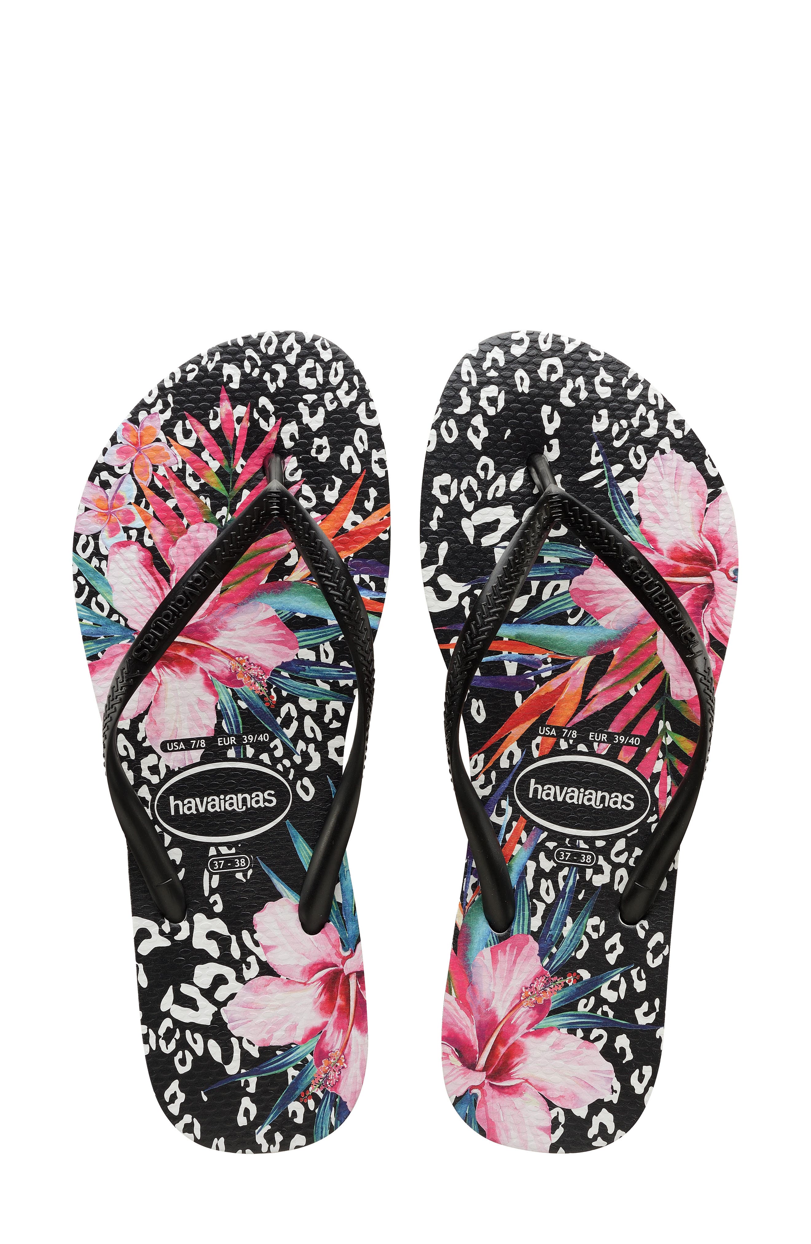 Havaianas Slim Animal Floral Flip Flop, Main, color, 