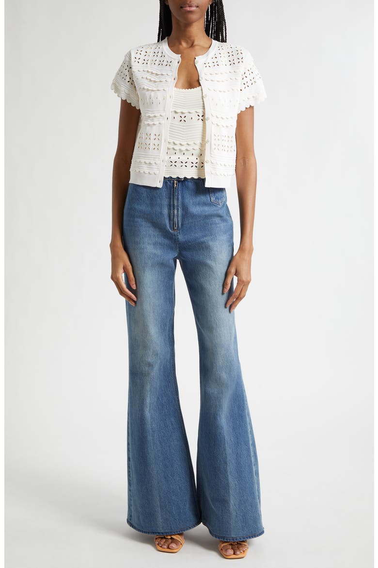 Odelia Flare Jeans, Alternate, color, DANUBE