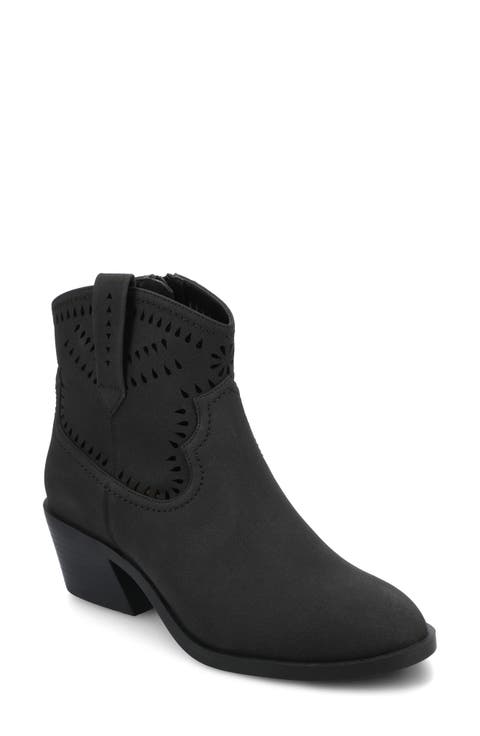 Eyelet Block Heel Bootie (Women)