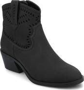 Journee Collection Eyelet Block Heel Bootie