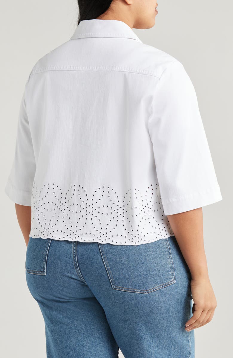 Lysse Gem Eyelet Detail Denim Jacket, Alternate, color, White