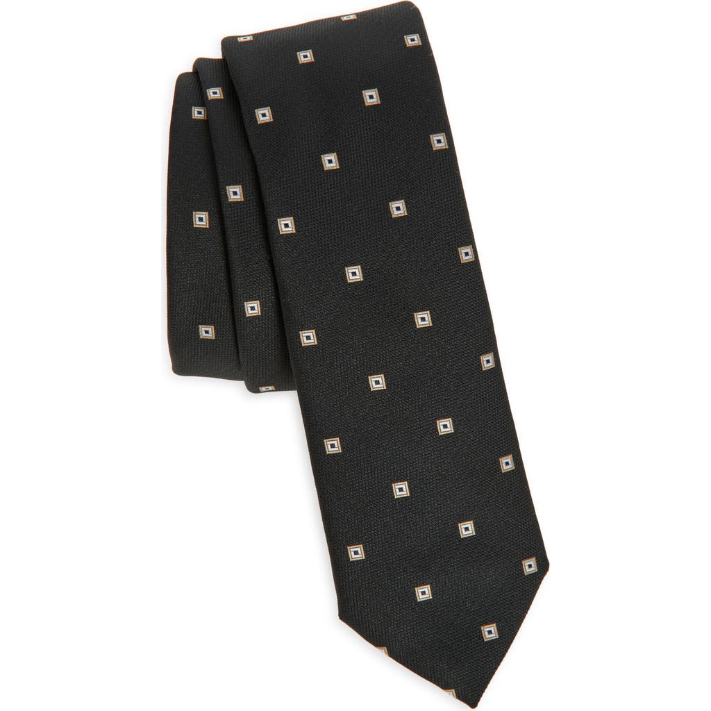 Hugo Boss Boss Geometric Jacquard Tie In Black