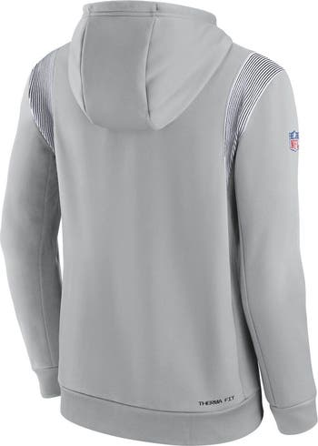 Men's Nike Silver Las Vegas Raiders Sideline Athletic Stack Performance Pullover Hoodie