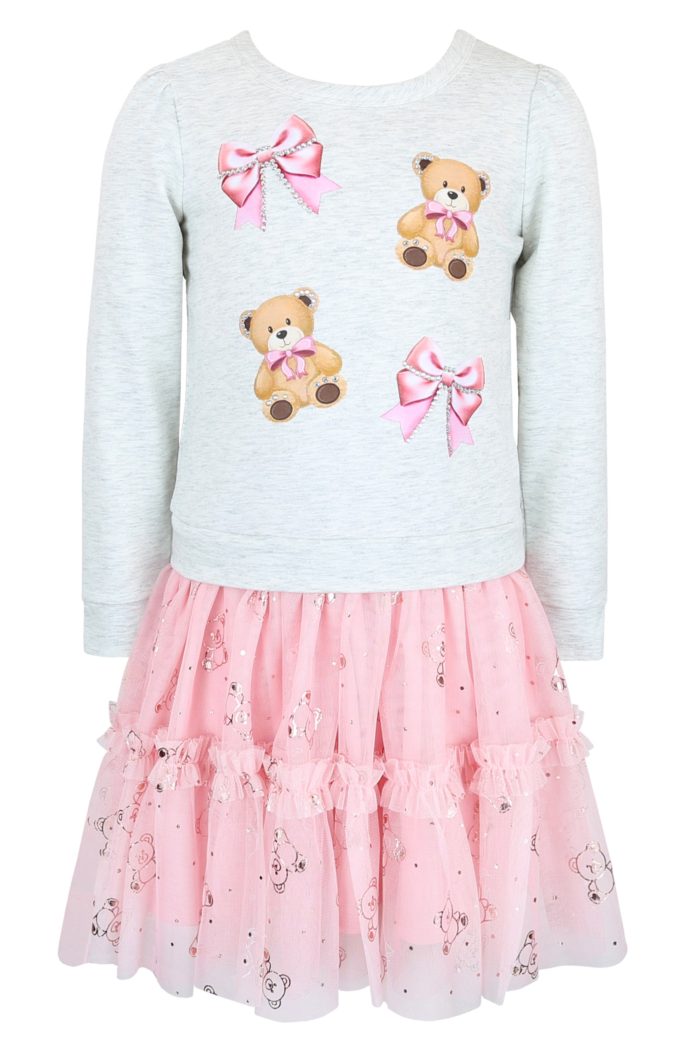 Kids' Teddy Bear & Bow Tutu Dress