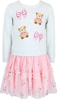 Zunie Kids' Teddy Bear & Bow Tutu Dress