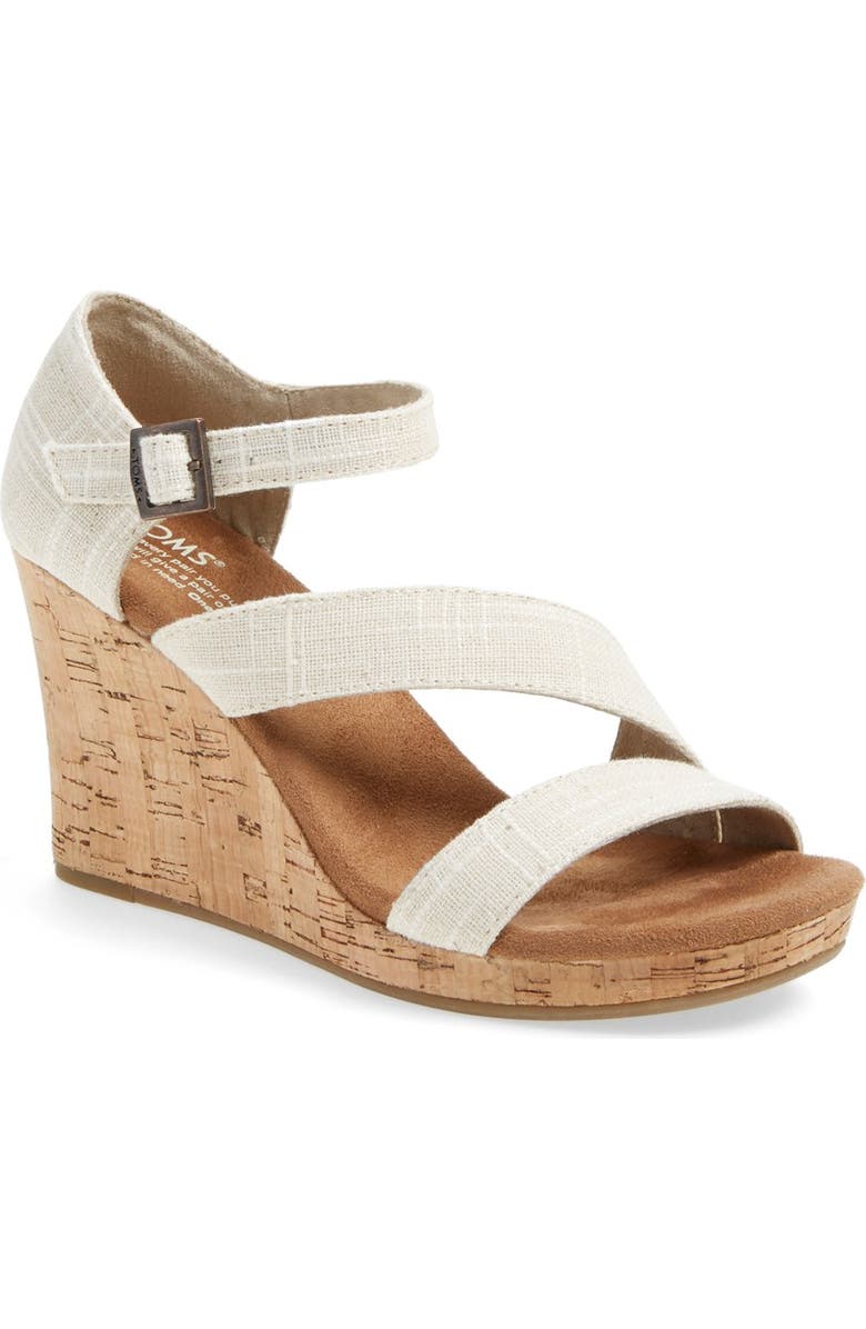 TOMS 'Clarissa' Wedge Sandal, Main, color,