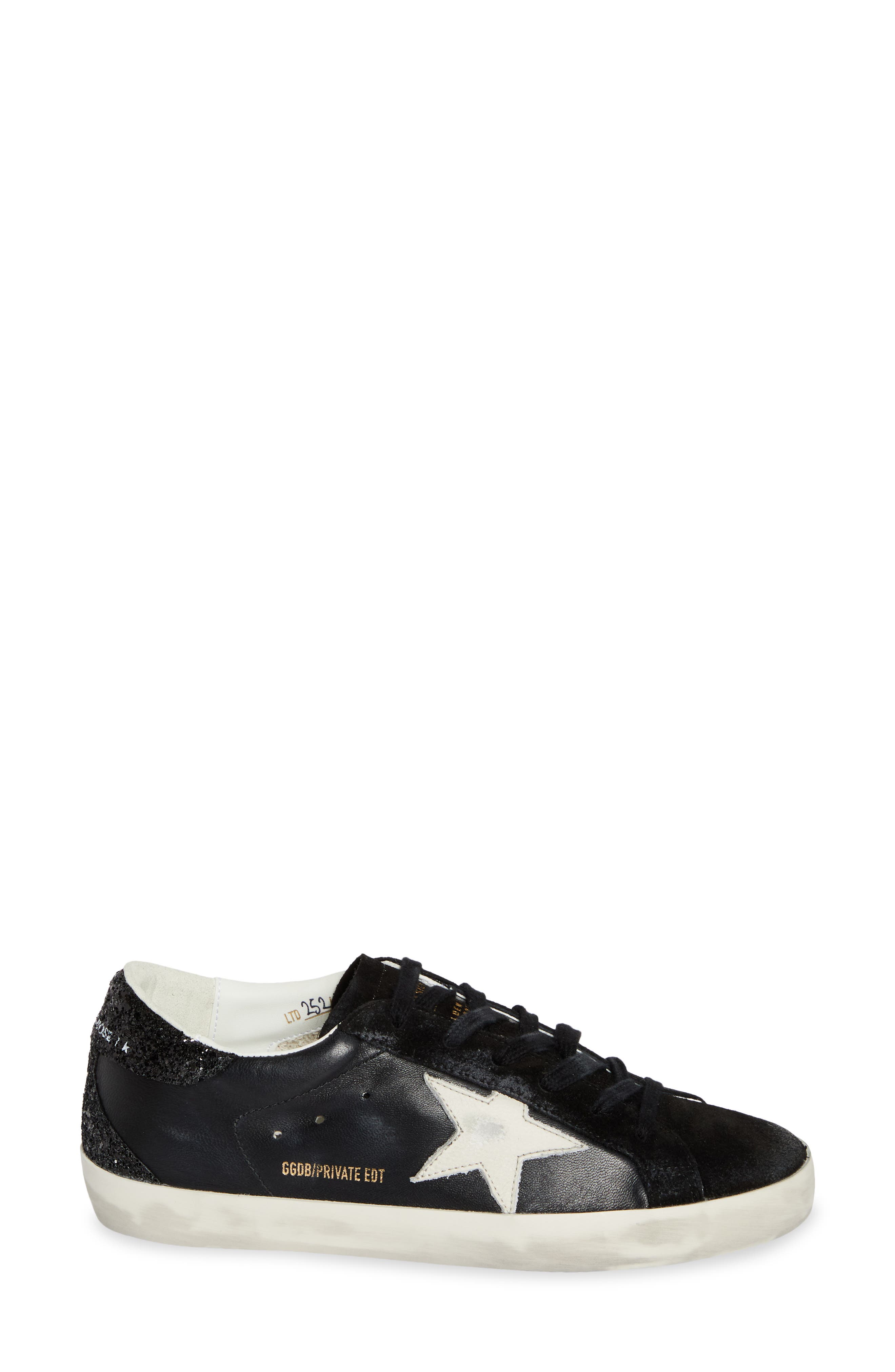 Golden Goose Super-Star Low Top Sneaker, Alternate, color, Black