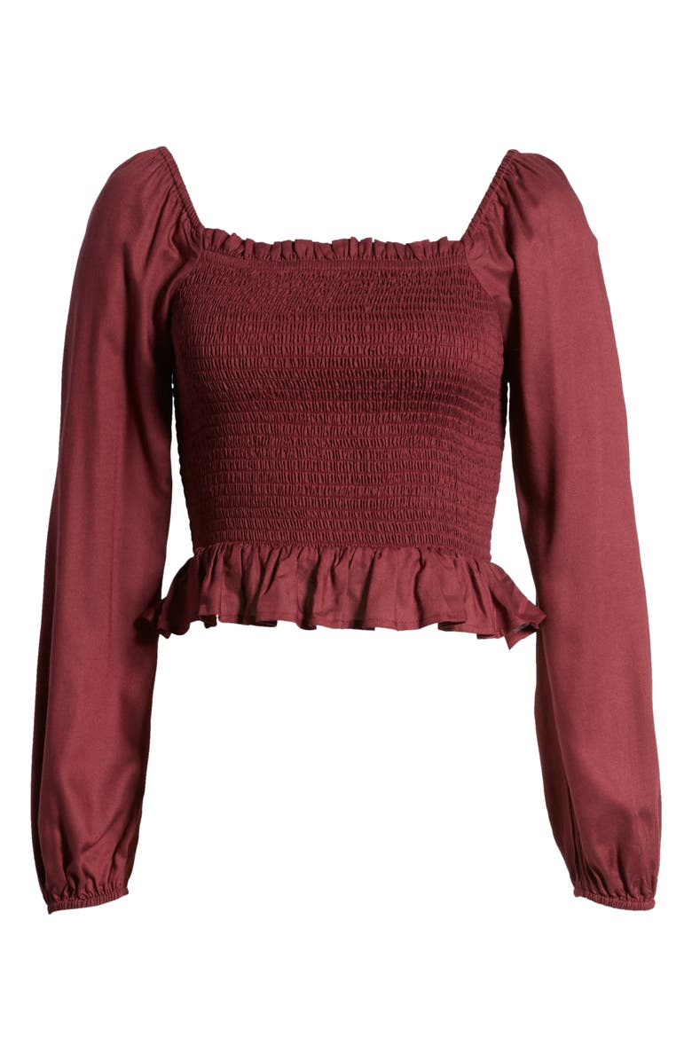Angie Smocked Crop Top, Alternate, color,