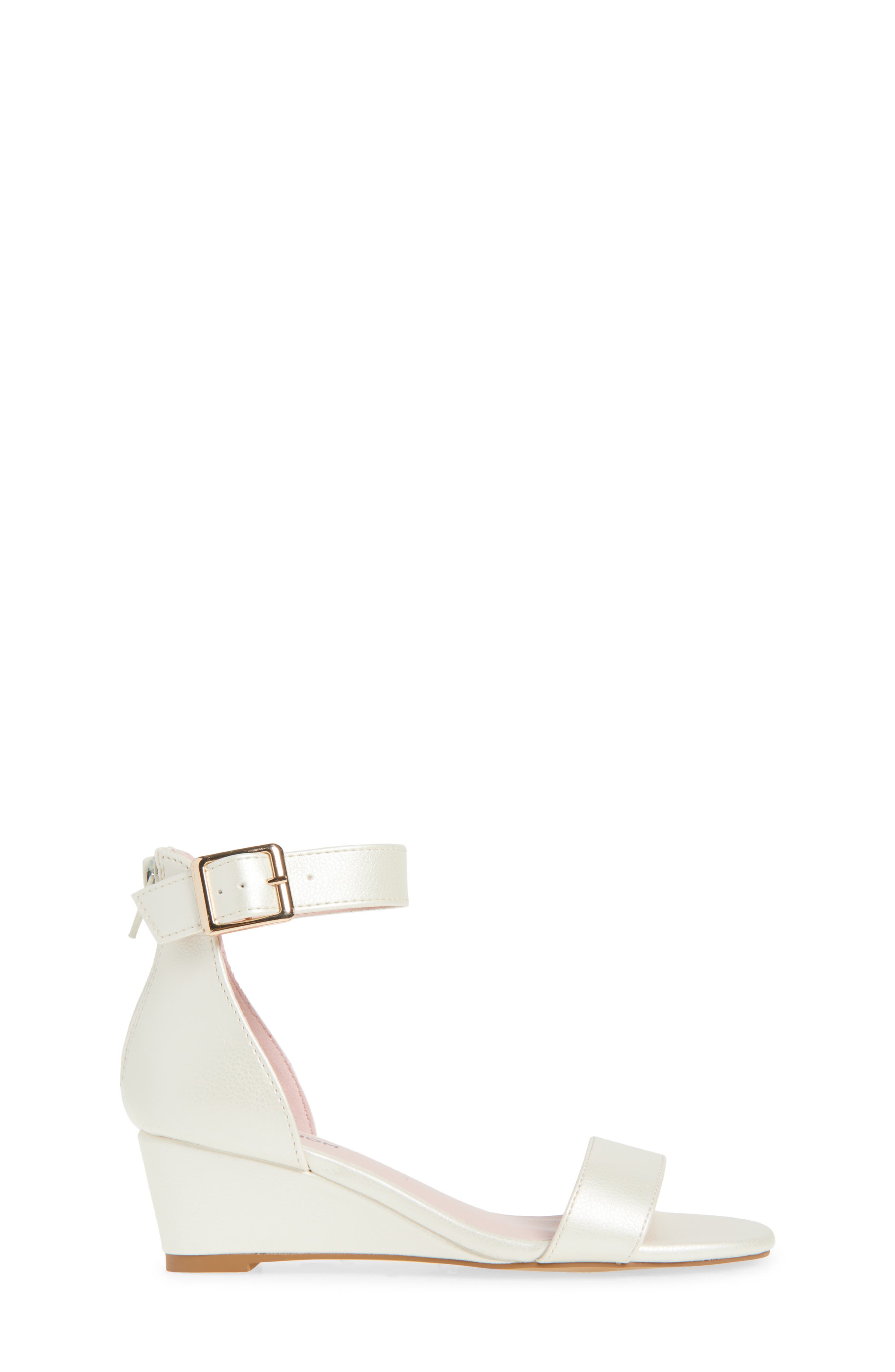 Nordstrom Kids' Ginny Wedge Sandal, Alternate, color, White Pearl