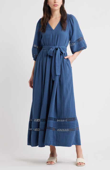 Caslon® Belted Cotton Maxi Dress