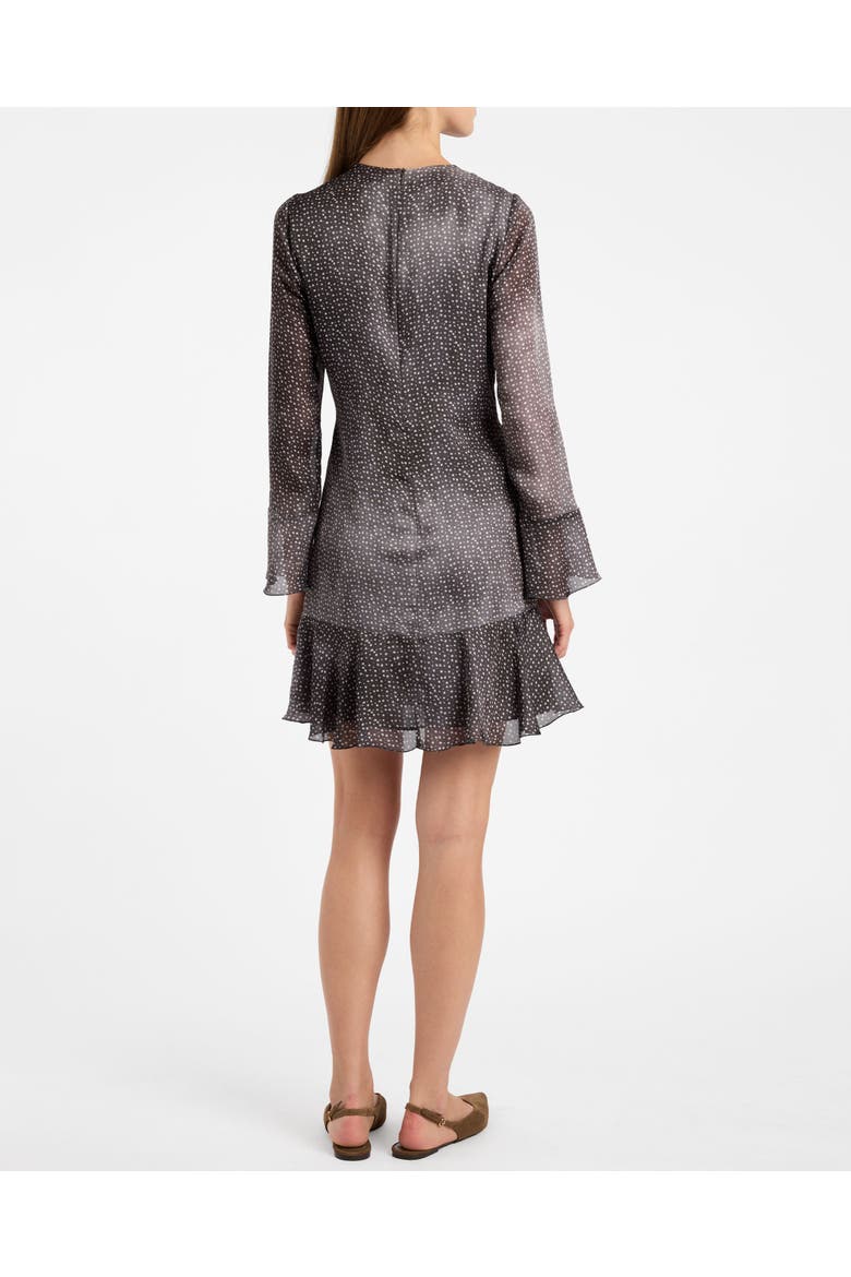Drake Long Sleeve Printed Shift Dress, Alternate, color, Onyx
