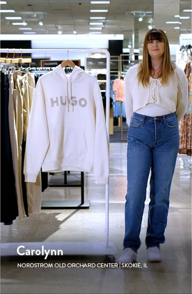 Drochood Embroidered Cotton French Terry Hoodie, sales video thumbnail