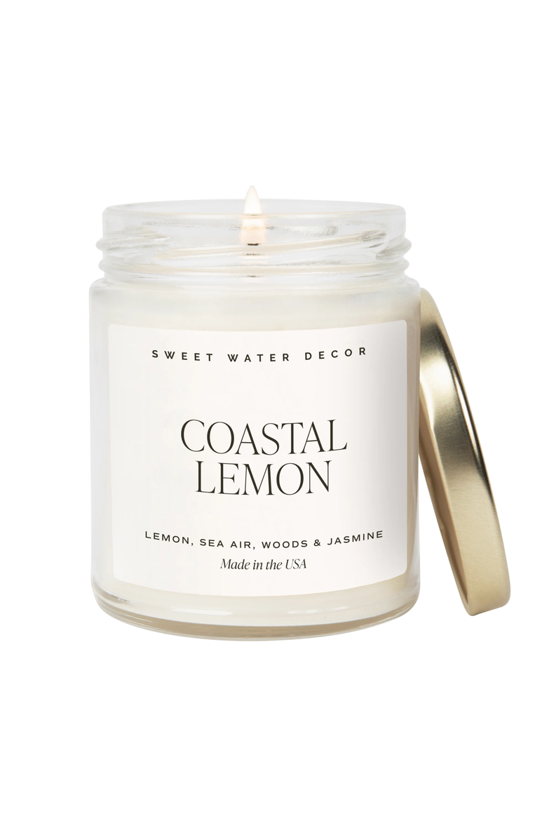 9oz Tinted Glass Jar Candle - Spa Scents, Main, color, Coastal Lemon
