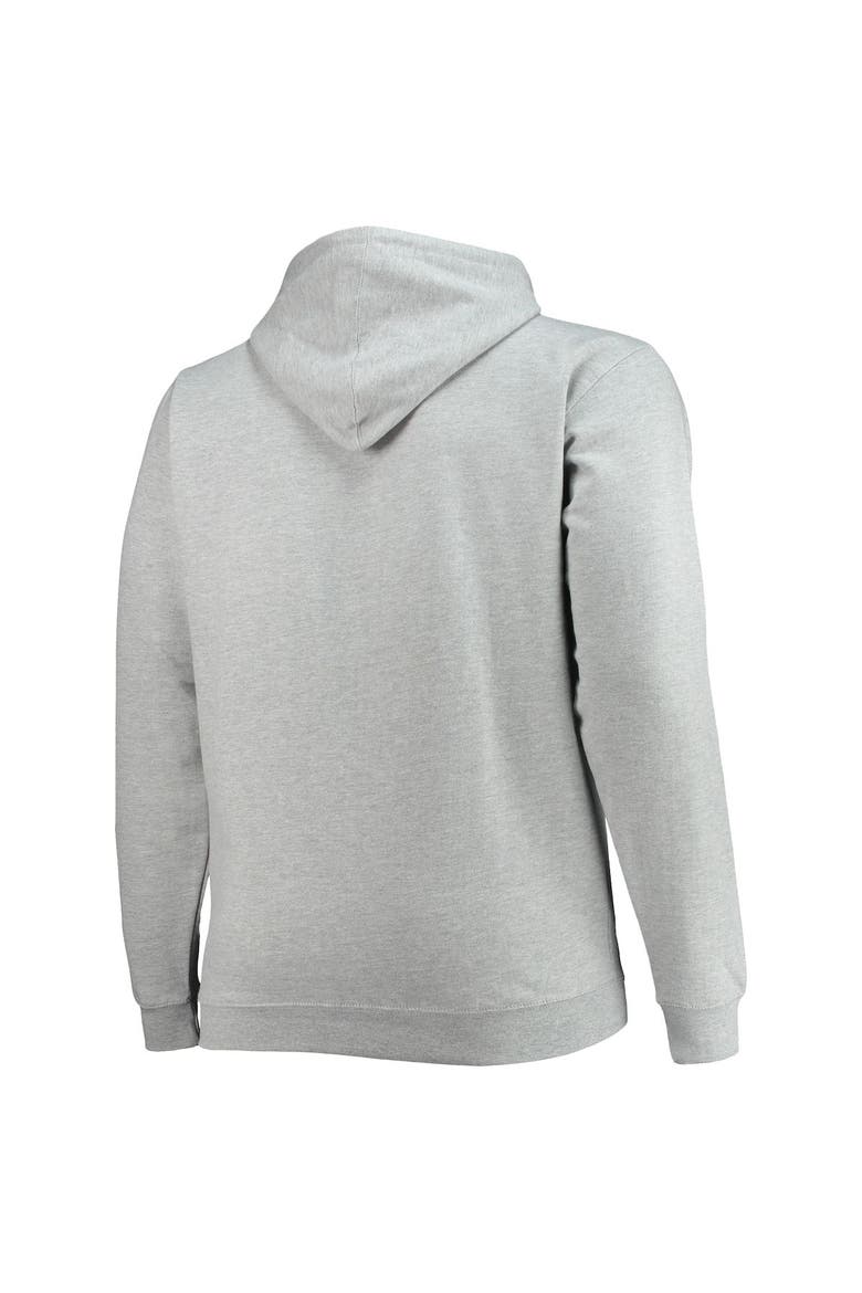 Men's Heathered Gray Atlanta Hawks Big & Tall Heart & Soul Pullover Hoodie, Alternate, color, Heather Gray
