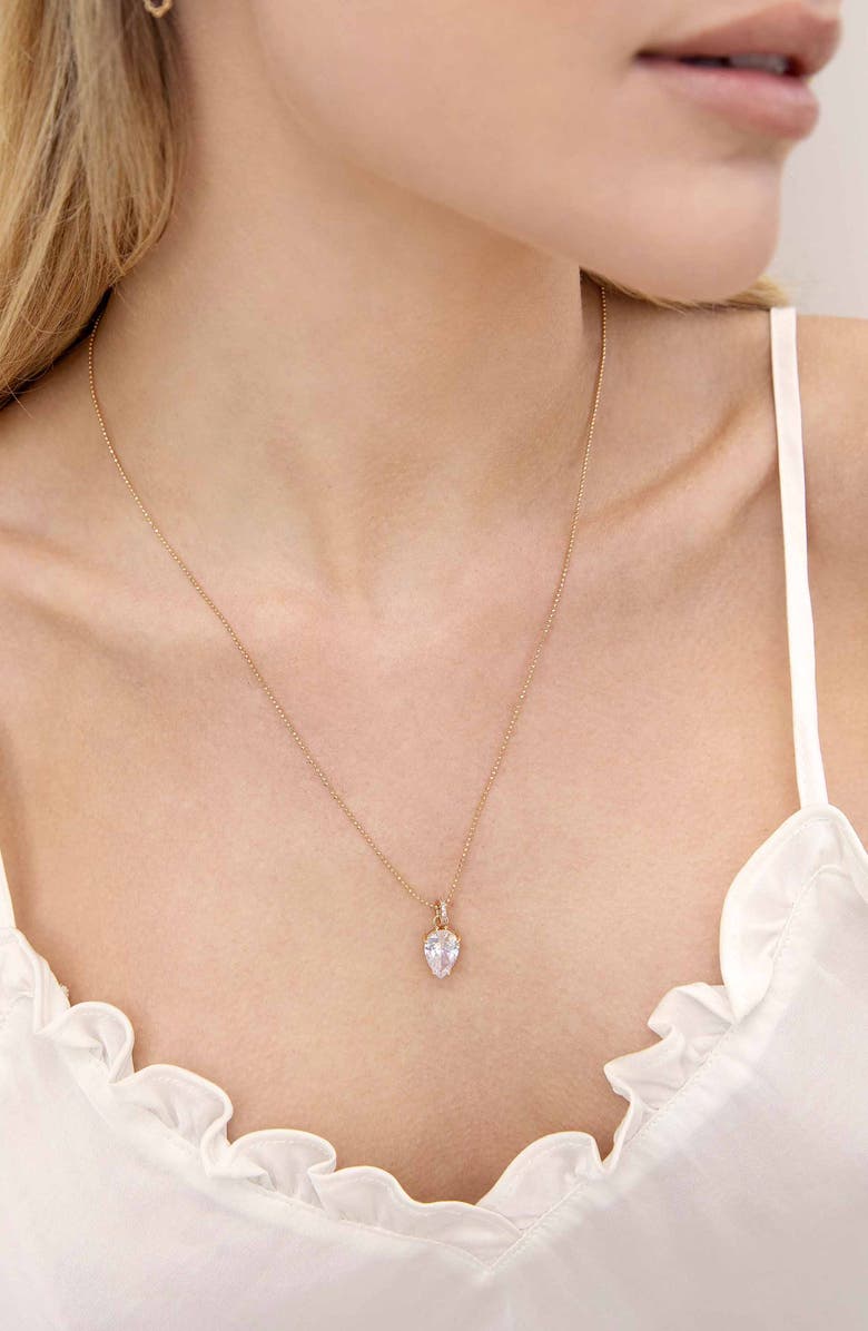 Ettika Cubic Zirconia Pendant Necklace, Alternate, color, Gold