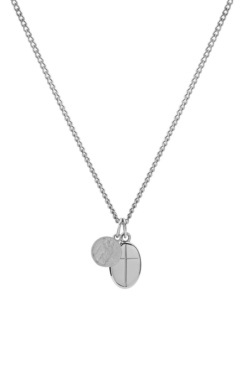 Miansai Men's Croix + Mini St. Christopher Pendant Necklace, Main, color, 