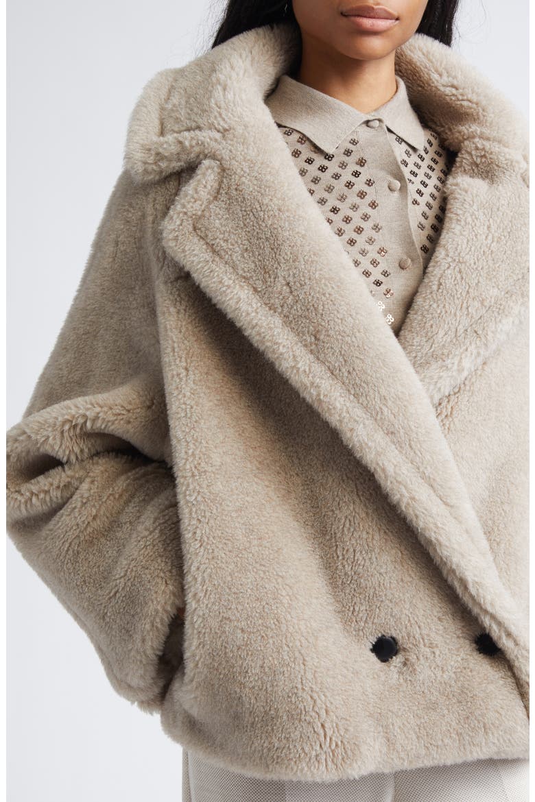 Cambusa Alpaca Blend Teddy Jacket, Alternate, color, SAND