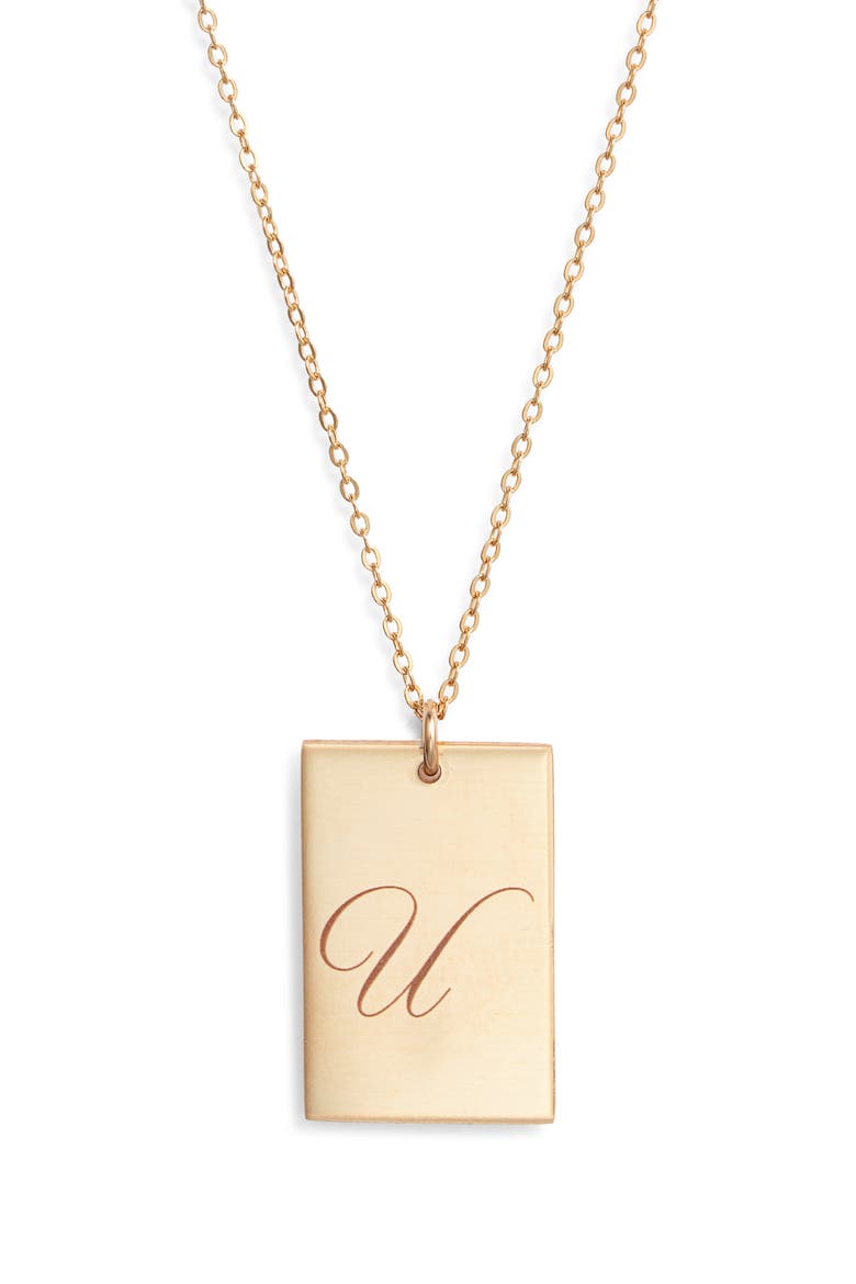 Stella Initial Pendant Necklace, Main, color, GOLD / U