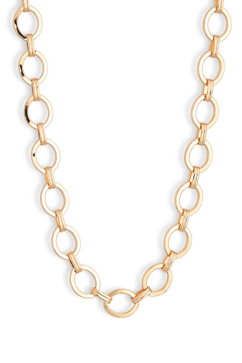 Oval Link Necklace, Main, color, GOLD