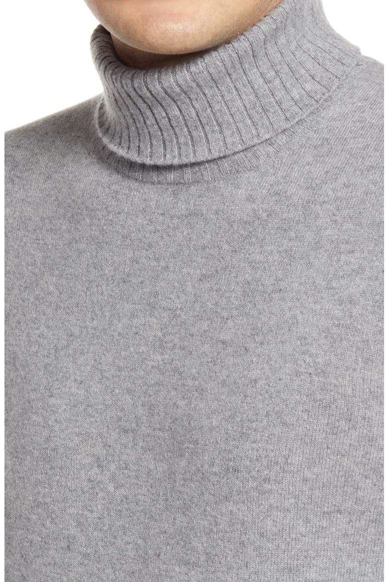 Cashmere Turtleneck Sweater, Alternate, color, GREY DRIFTWOOD HEATHER