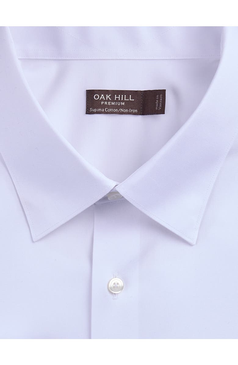 Oak Hill Premium by DXL Big & Tall Stretch Pinpoint Dress Shirt, Alternate, color, White