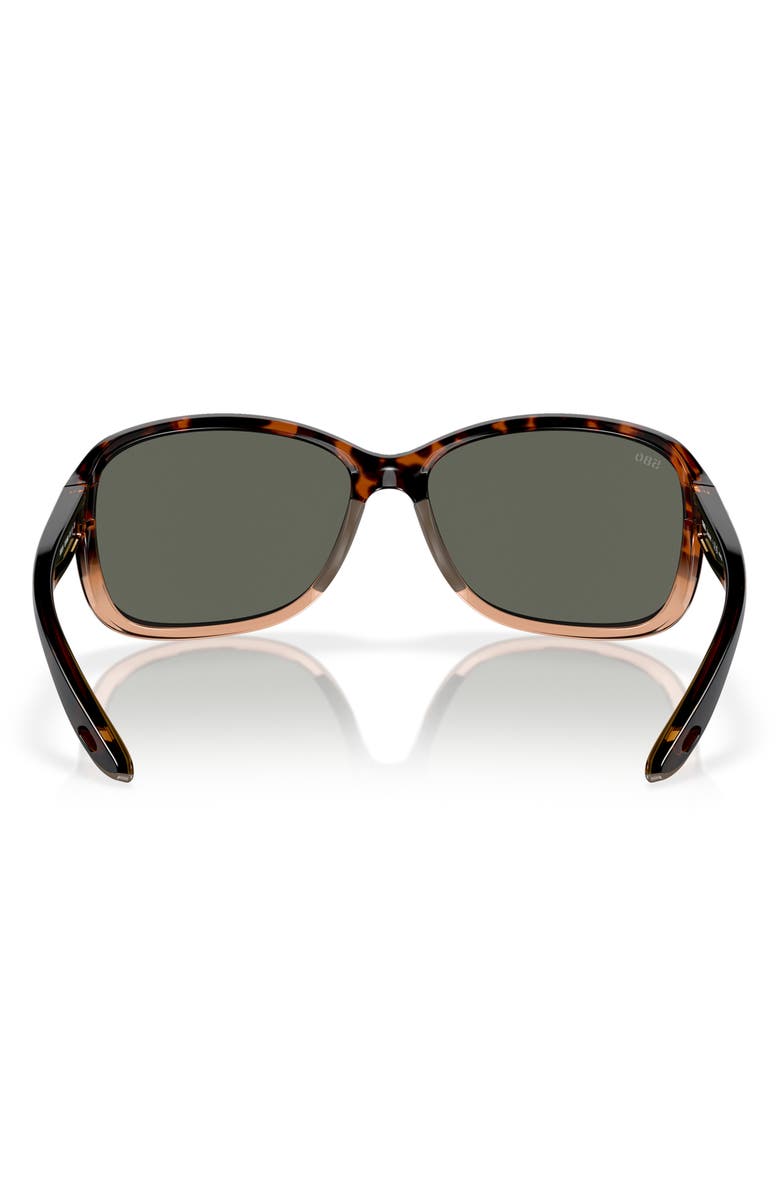 Costa Del Mar Seadrift 60mm Polarized Square Sunglasses, Alternate, color, Grey Tort