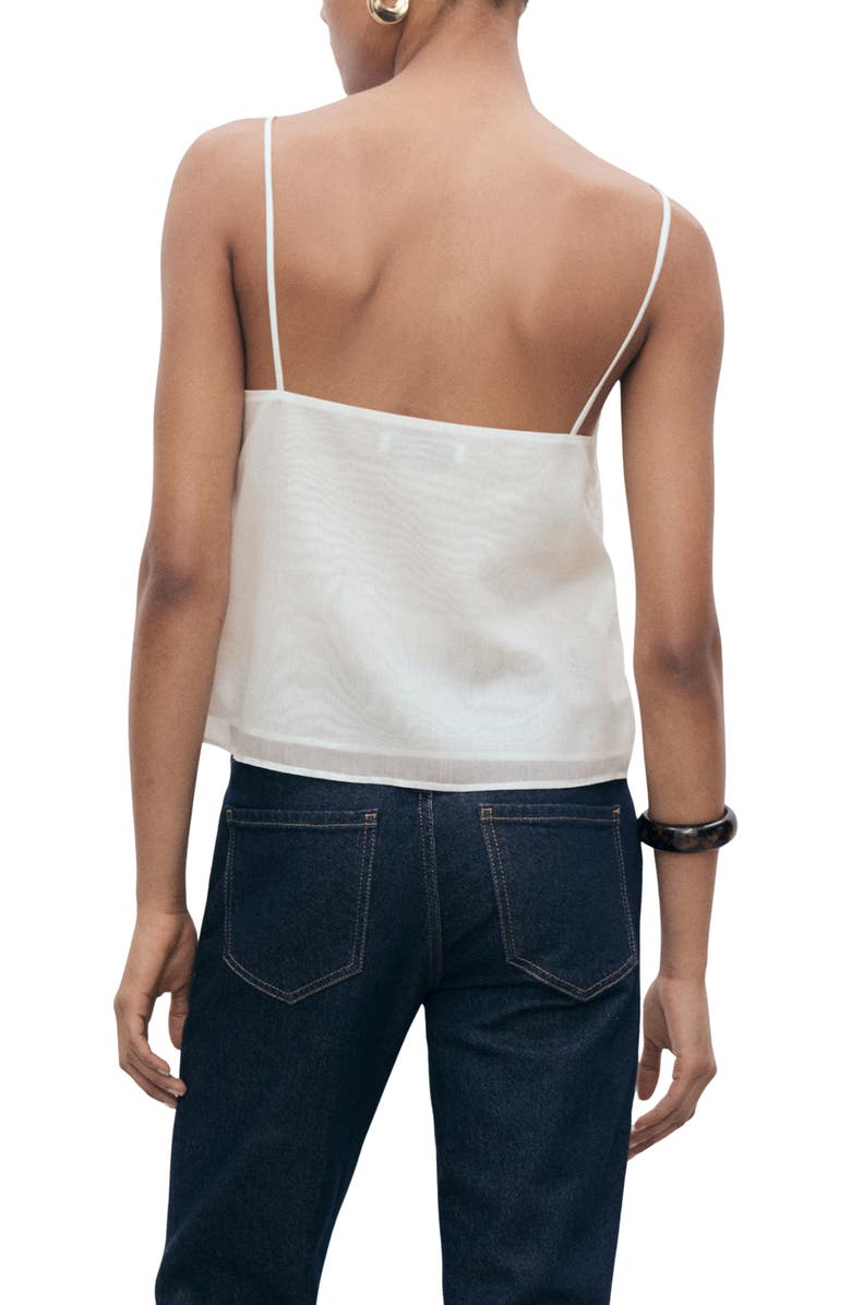 MANGO Lace Trim Camisole, Alternate, color, Off White