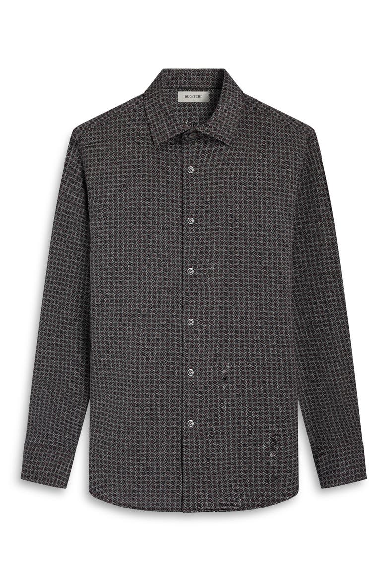 OoohCotton® Jules Floral Twill Button-Down Shirt, Alternate, color, MAHOGANY