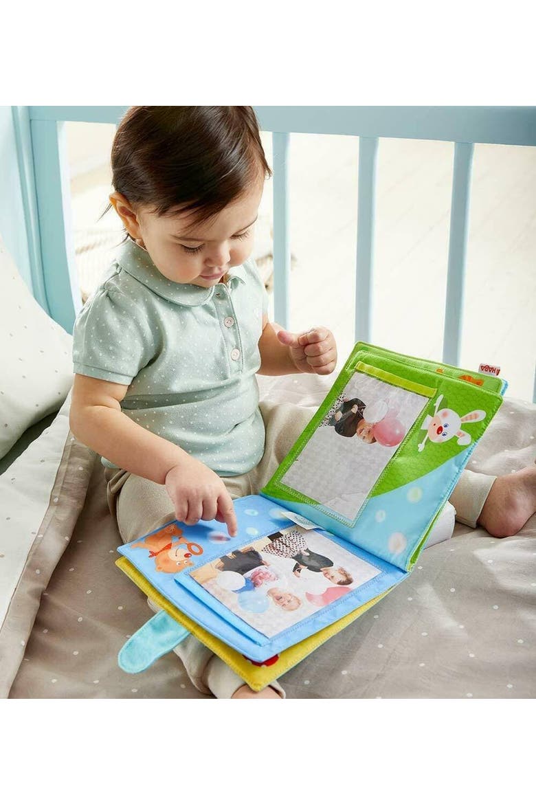 Playmates Soft Fabric Baby Photo Album, Alternate, color, Blue Multi