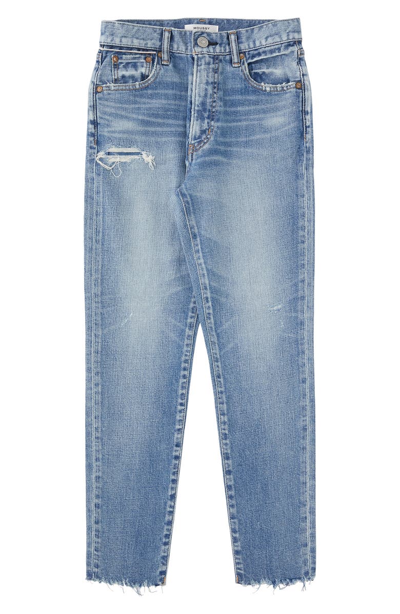 MOUSSY Hammond Raw Hem Crop Skinny Jeans, Main, color, 