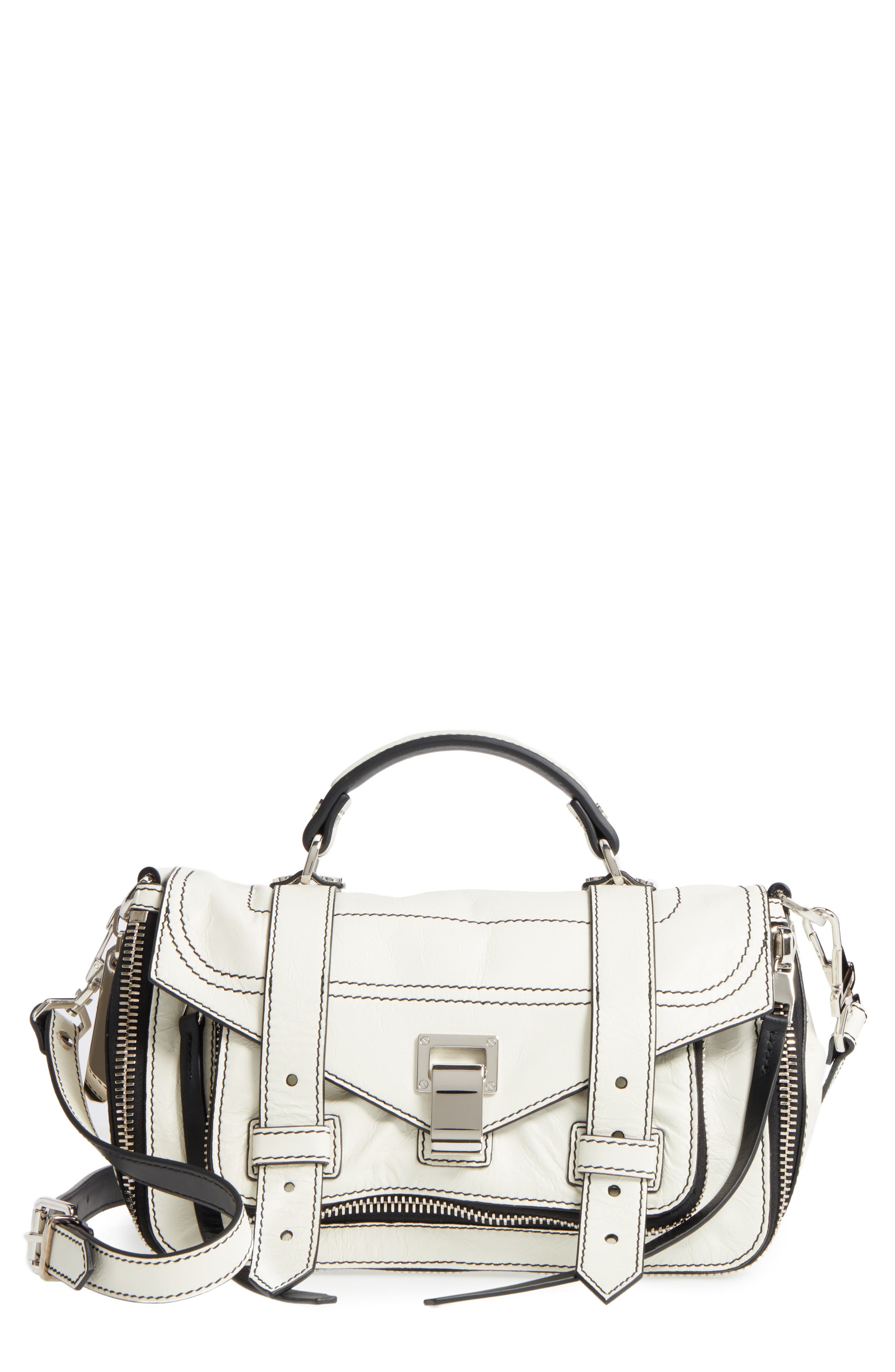 Proenza Schouler Tiny PS1 Paper Leather Satchel, Main, color, 