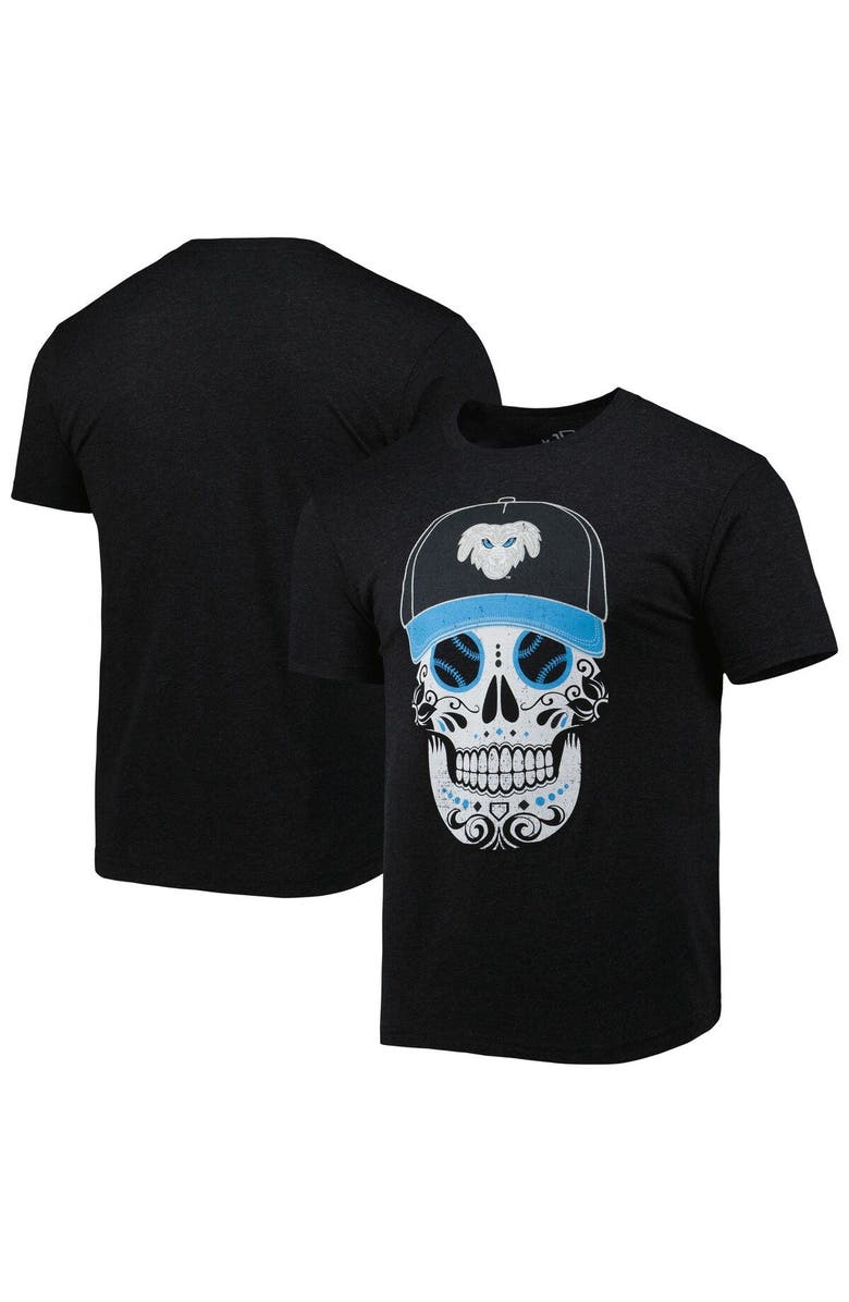 108 STITCHES Men's Black Cadejos de Lake Elsinore Copa de la Diversion Sugar Skull Tri-Blend T-Shirt, Main, color, Black